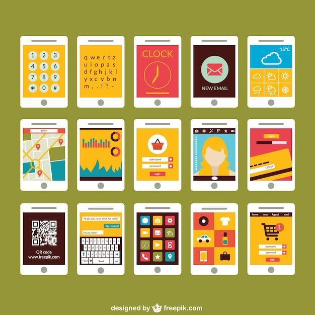 Free vector smartphone screen collection