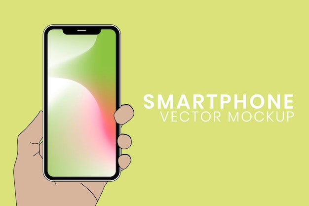 Modello dello schermo dello smartphone, illustrazione vettoriale del dispositivo digitale