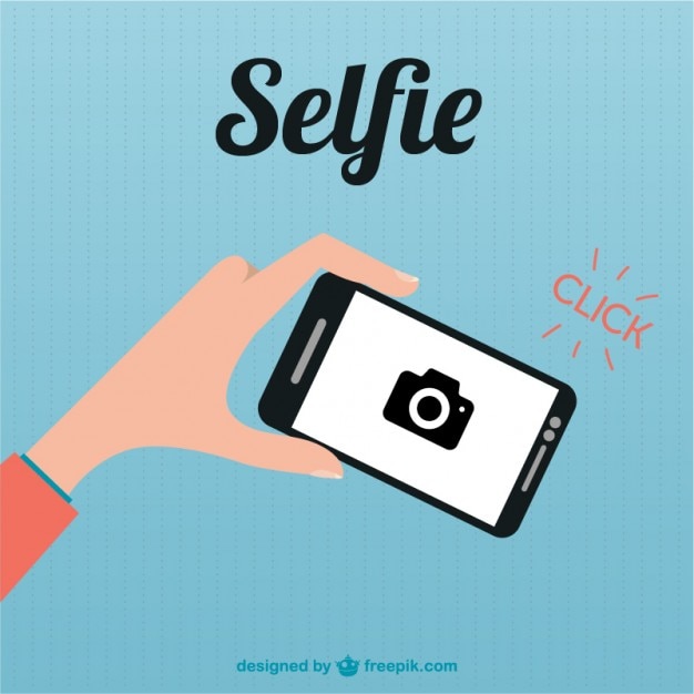 Vettore gratuito illustrazione piatta smartphone selfie