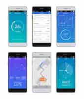 Free vector smartphone ui set