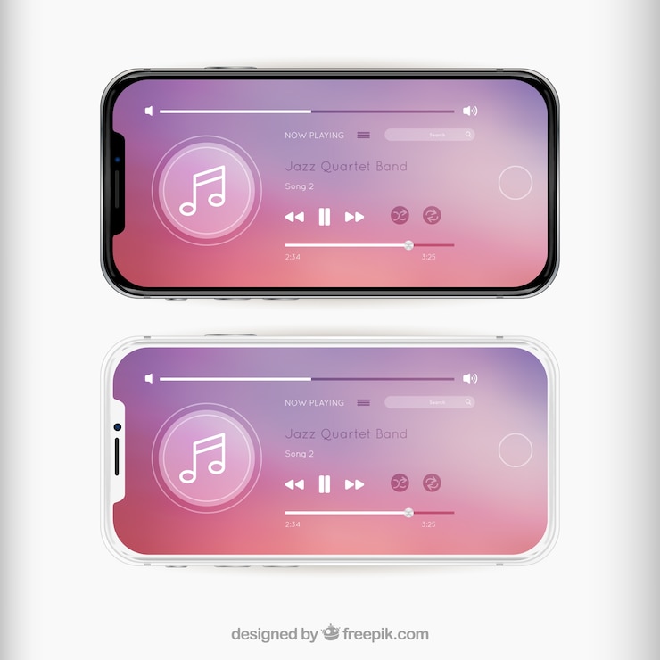Free Vector smartphone with abstract background