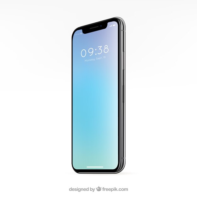 青い背景のスマートフォン
