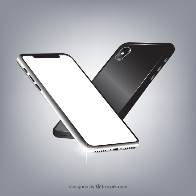 smartphone with different views in realistic style