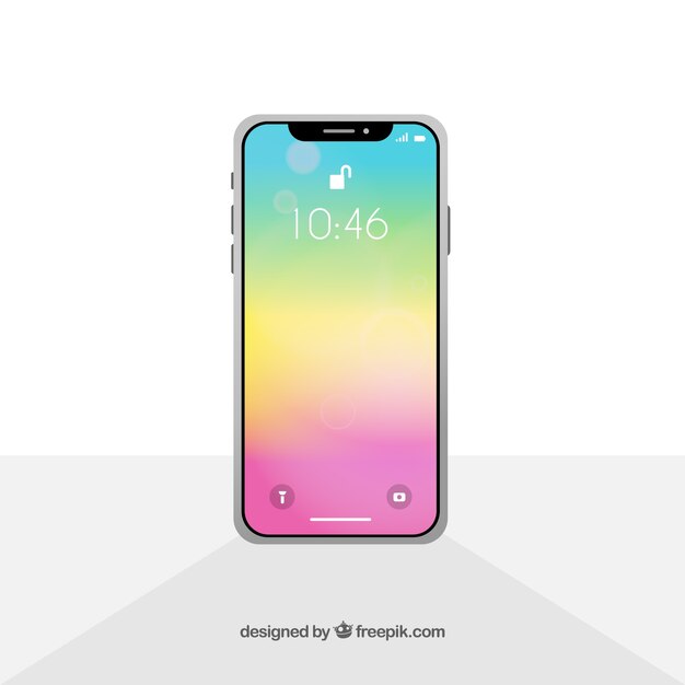 Smartphone with gradient wallpaper