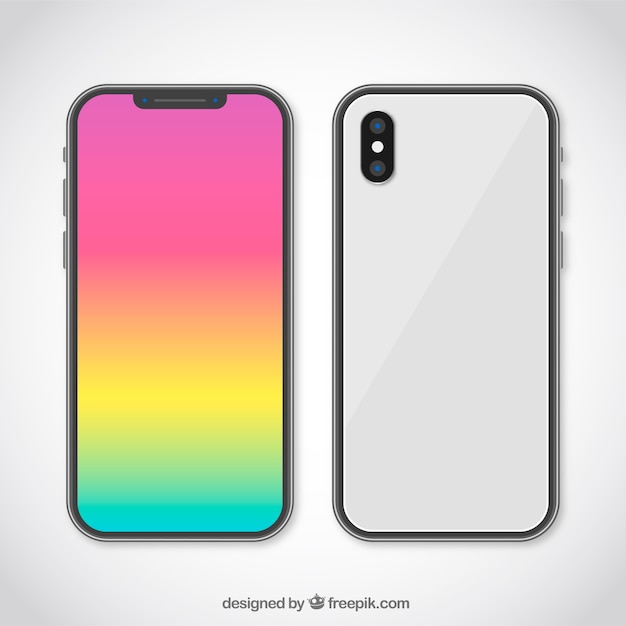 smartphone with gradient wallpaper