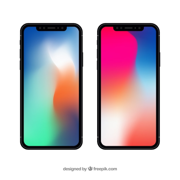 smartphone with gradient wallpaper