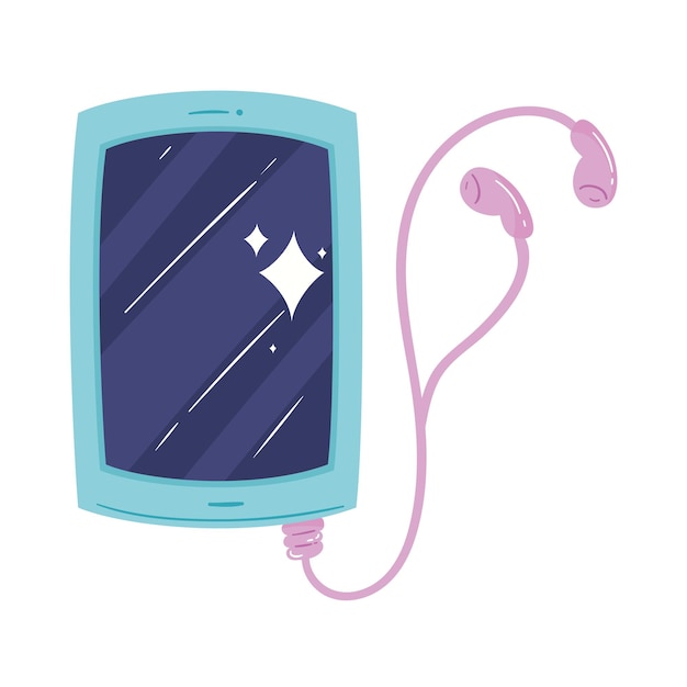 Free vector smartphone with headphone