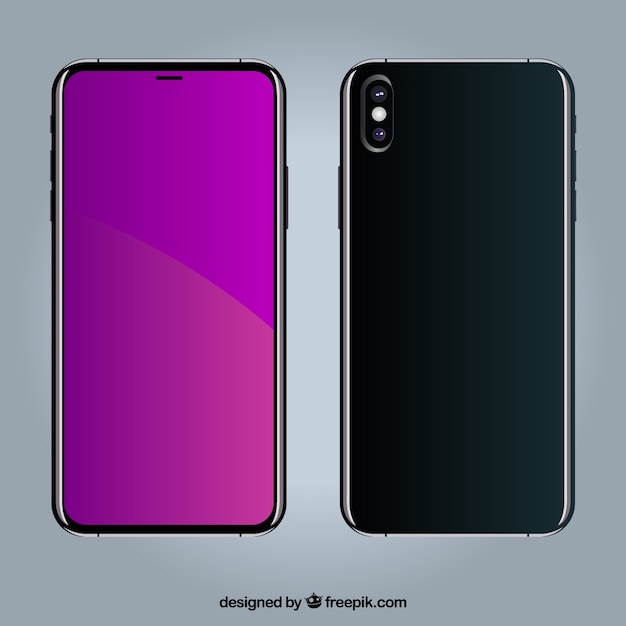 Смартфон с фиолетовым дисплеем