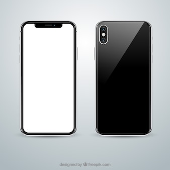 現実的​な​スタイル​の​白い​画面​の​iphone x