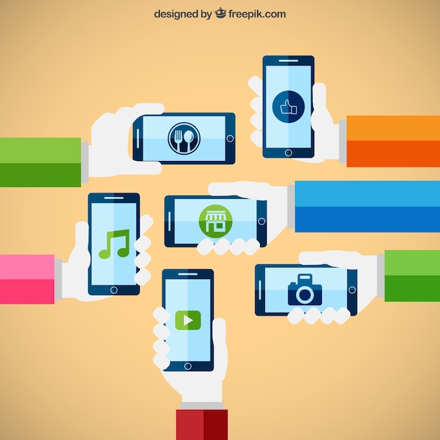 Free vector smartphones technology concept