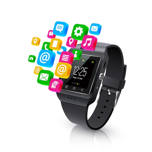 Smartwatch applications tasks concept llustration