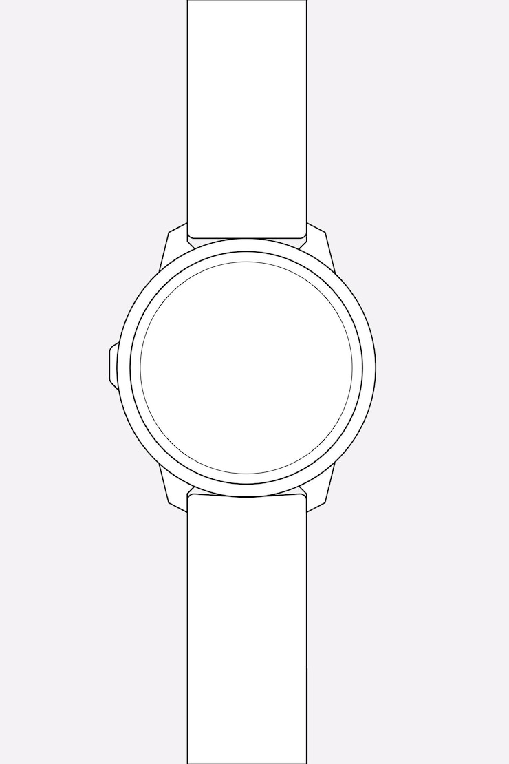 Free Vector smartwatch outline, health tracker device vector illustration