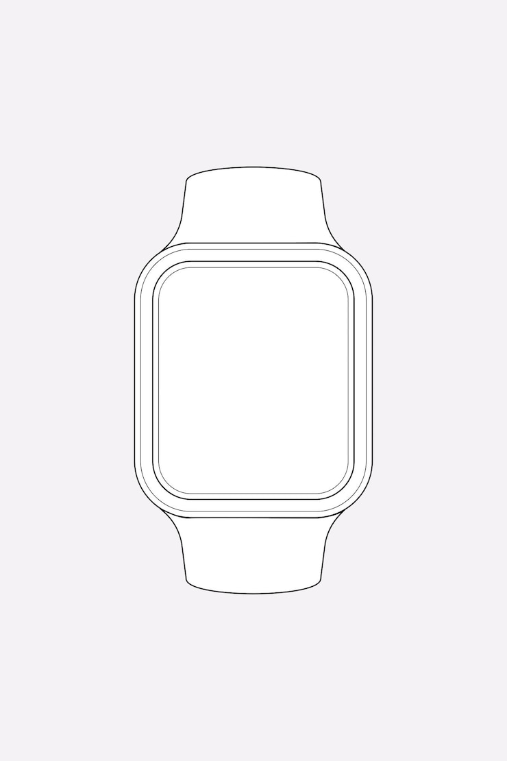 Free Vector smartwatch outline, health tracker device vector illustration