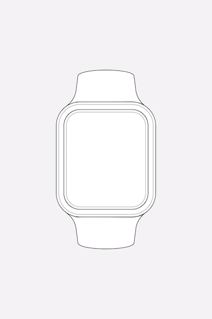 Smartwatch outline, health tracker device vector illustration