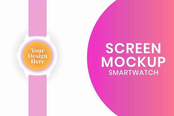Free Vector smartwatch screen mockup, health tracker device vector illustration