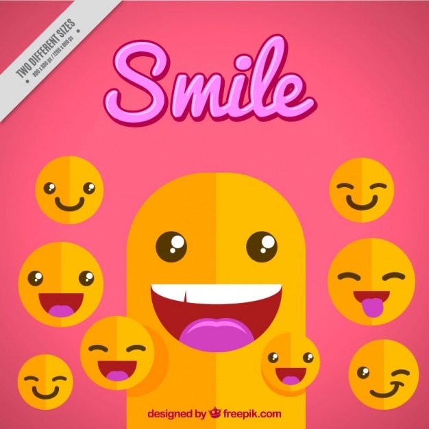 Free vector smile background with emojis