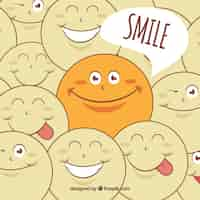 Free vector smile background with happy emoticon