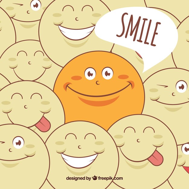  smile background with happy emoticon