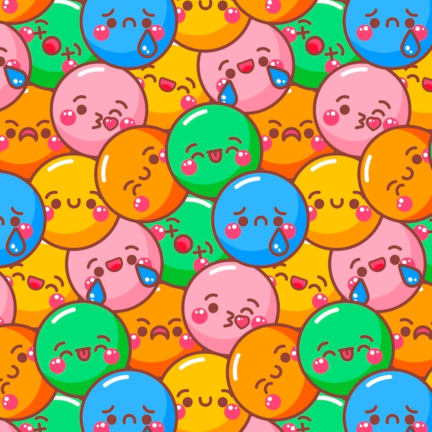 Smile emoticons colorful pattern