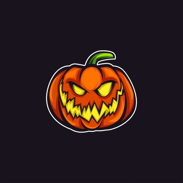 Halloween pumpkin mascot logo Vector | Premium Download