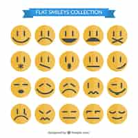 Free vector smiley collection in flat style