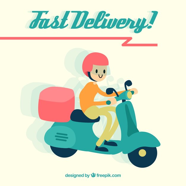Smiley deliveryman with lovely style