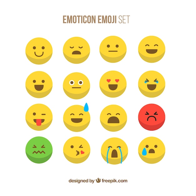 Vettore gratuito emoticon smiley set