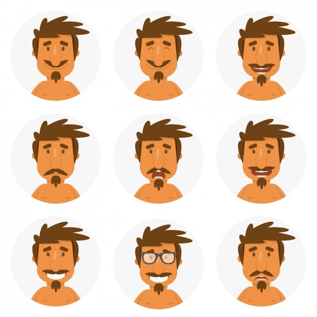 Free vector smiley man collection