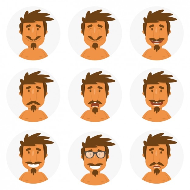 Free Vector smiley man collection