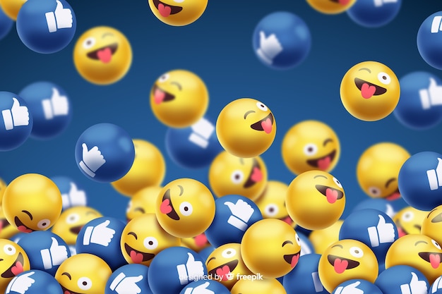 Smileys with facebook likes background