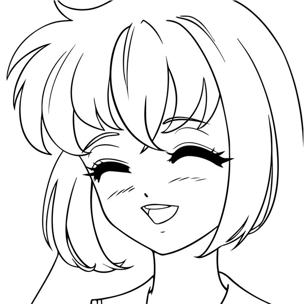Premium Vector Angry Anime Face Manga Style Big Blue Eyes Little Nose And Kawaii Mouth