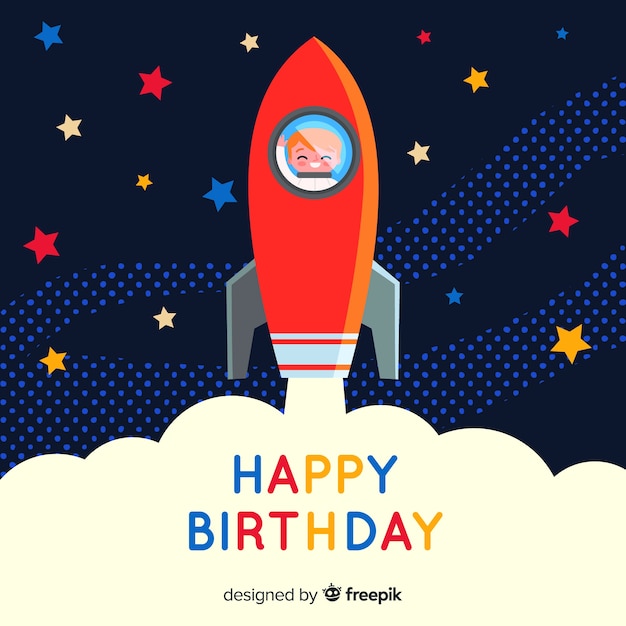 Free vector smiling astronaut birthday background