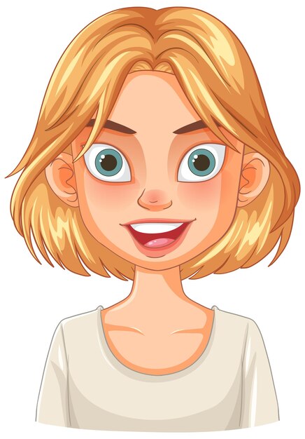 Улыбающаяся блондинка - персонаж мультфильма