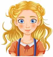 Free vector smiling blonde girl vector portrait