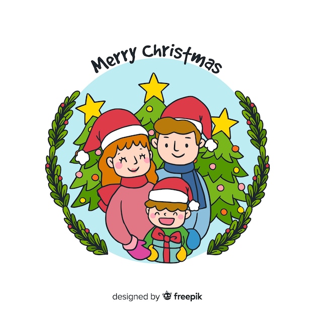 Free vector smiling boy christmas background