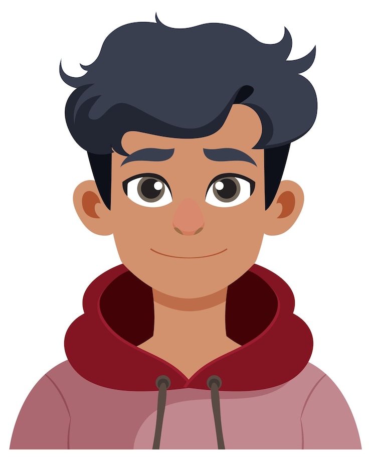 Free Vector smiling boy in hoodie