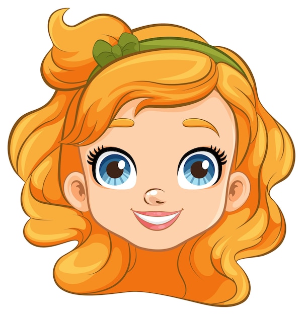 Бесплатное векторное изображение Улыбающийся персонаж мультфильма милая девушка