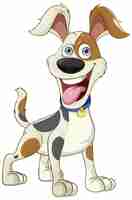 Free vector smiling cartoon dog with wagging tail