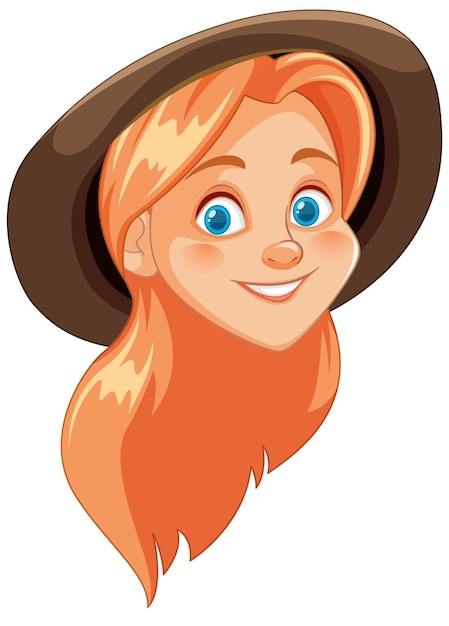 Free vector smiling cartoon illustration of a beautiful woman