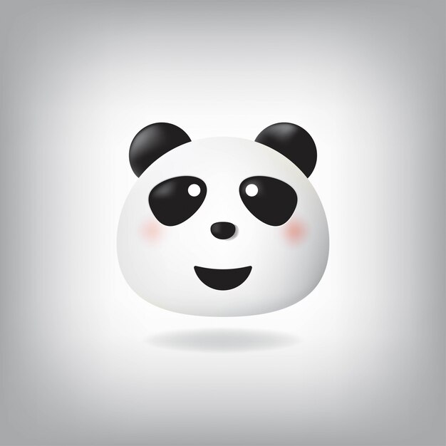 かわいいパンダの平らな顔文字コレクション 無料のベクター