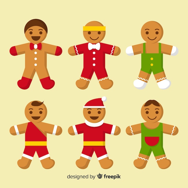 Smiling gingerbread man collection