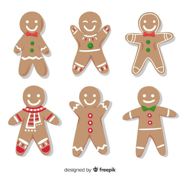 Smiling gingerbread man collection