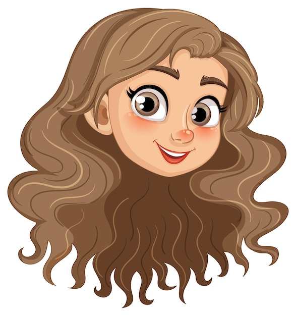 Free vector smiling girl with beautiful brown long hair