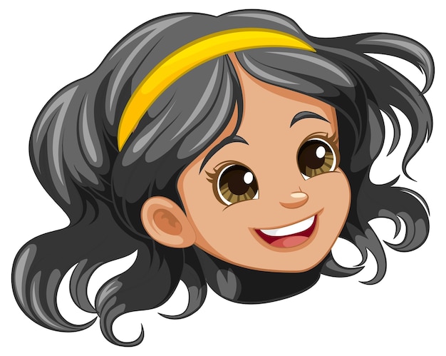 Free vector smiling girl with fancy head accessory