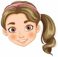Free vector smiling girl with pink headband illustration