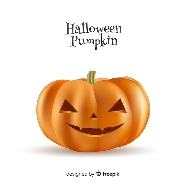 Free vector smiling isolated halloween pumpkin