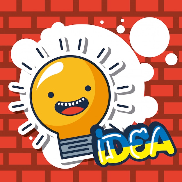 Free vector smiling light bulb illustration