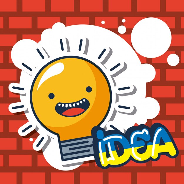 smiling light bulb illustration