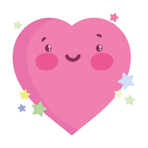 Free vector smiling love heart cute icon isolated