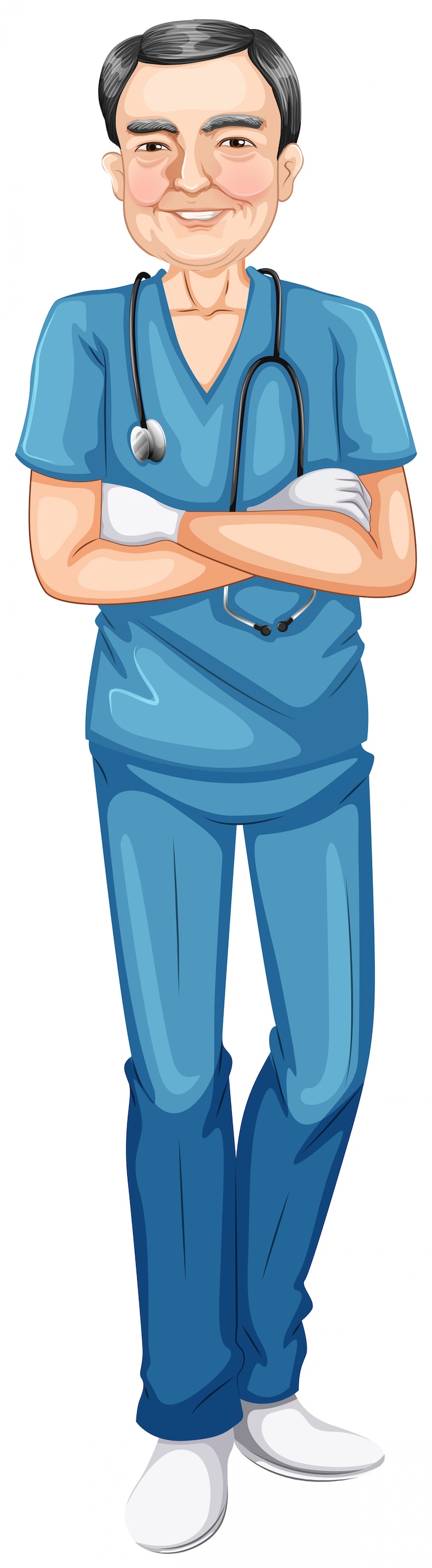 Free Vector a smiling male doctor